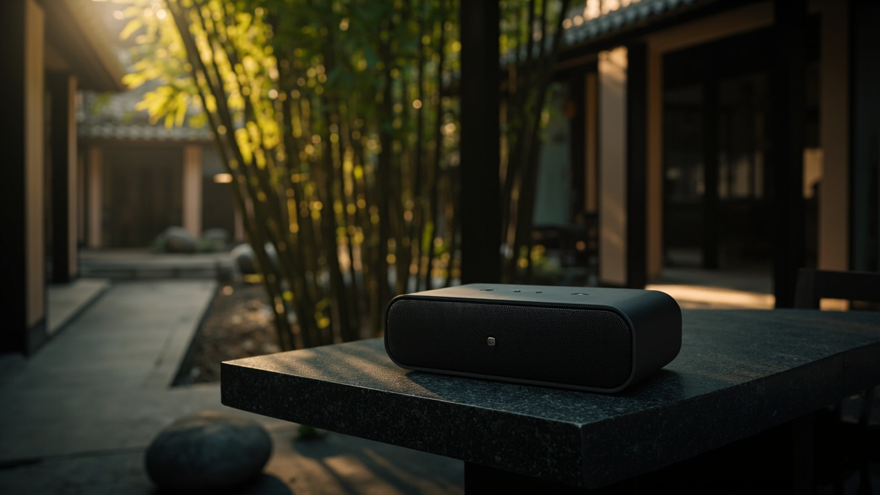 静独在竹林茶院中的场景图，呈现更克制纯净的私享聆听氛围